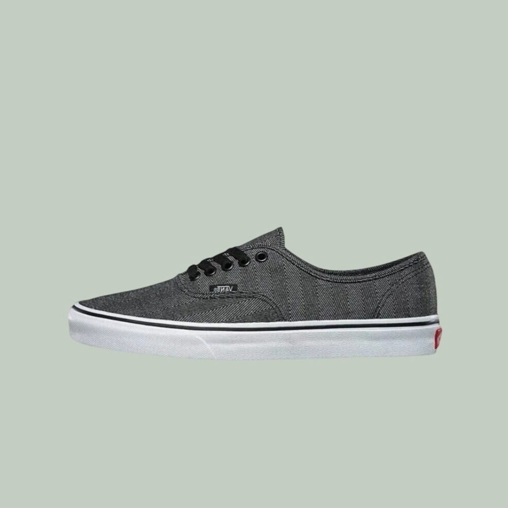 Vans Authentic Lo Pro Black White Herringbone Womens 10.5/Mens 9 UNISEX NEW